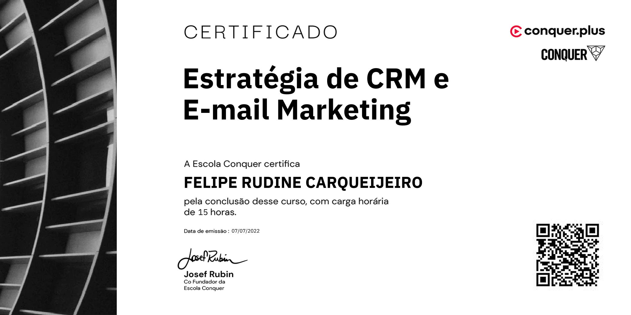 Certificado de Estratégia de CRM e E-mail Marketing